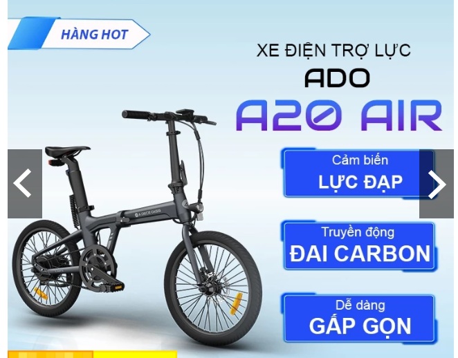  Xe Đạp Điện Trợ Lực ADO A20 AIR - Gấp gọn